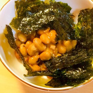 今日の納豆●甜麺醤と韓国海苔の一品